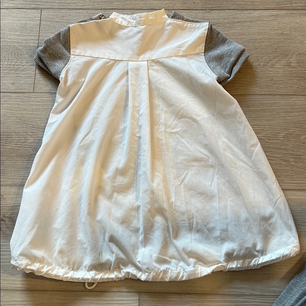 Sacai (Bergdorf Goodman) White and Gray toddler dress